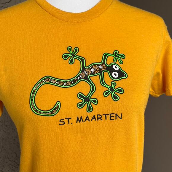 VTG 90S ST. MAARTEN LIZARD T-SHIRT - Picture 3 of 5